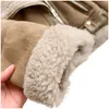 Wind suede suede fur one lamb wool warm jacket biker clothing women short motorcycle brown jacket coats designer women