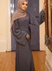 Ethnische Kleidung 10 Farben Muslim Abaya Full Cover Ramadan Kleid Abayas Islamisches Dubai Schnürkleid Eid Gebetskleidungsstück Langes Khimar