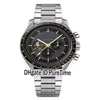 New Apollo 11 50th Anniversary Limited Series 310 20 42 50 01 001 Japan Quartz Chronogaraph Mens Watch Black Dial SS Bracelet Watc230y