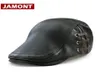 Berets JAMONT Men039s Hat Vintage PU Leather Ivy Flat Gatsby Golf Driving Hats Beret Caps Classic Look Visor Casquette4301408