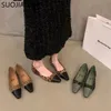 Suojialun 2024 Spring Brand Women Flat Shoes Fashion Leopard Print grunt Slip On Ballerinas Shoes Flat Heel Dress Ballet S 240104