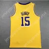 Erkekler Finalleri Basketbol Lebron James Jersey Sızıntılar 15 Bryant gömleği Tüm Takım Renk Sporu Sarı Top Ed S-6xl