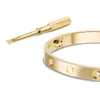 Designer armband pläterad armband kärleksskruv design rosguld platina designers smycken armband 4 diamanter 6.1 mm armband för par jubileum