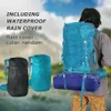 WESTTUNE 50L sac à dos de randonnée avec housse de pluie sac d'alpinisme multifonctionnel sac à dos extérieur pour voyage Trekking Camping 240104