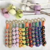 Keychains Floral Macrame Key Chains Wristlet Keychain Fob Strap Wrist Lanyard Bracelet Keyring Boho Daisy Cute Wedding Gift