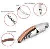 Stainless Steel Wine Opener Corkscrew Professional Waiters Corkscrew with Leather Case multifunction Beer Bottle Opener And Foil Cutter Gift For Wine Lover