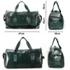 Gym Bag Läder Duffle Shoulder Bags Shoe Compartment Waterproof Outdoor Travel Stora kapacitet Sport Fitness Handbag X163D 240104