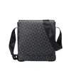 Briefcases 2024 Black Man Messenger Bags Classic Leather Men Shoulder Crossbody Business Briefcase Sling Printed Male Bag