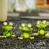 Decorative Figurines Glowing Eyes Resin Frog Statue Solar Light Landscape Yard Path Lawn Outdoor Courtyard No Say Look Garden Objects Decor