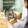 Electric Fans Misting Electric Fan Mini Rechargeable Portable Fan Cooling Air Humidifier Mini Air Conditioner 2000mAh Battery for Home Office YQ240104