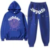 Mens Tracksuits Blue Sp5der 555555 Men Women Tracksuit Web Printing Pants and Sportswear Streetwear Young Thug Pullover Sets 230303 0E9J L63X