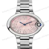 Ladies Watch Automatic Mechanical 33mm Red Dial 40mm Mens Watch WSBB0060 Leather Strap watchs282l