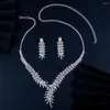 Necklace Earrings Set Stonefans 2pcs Simple Bride Jewelry Rhinestone Wedding For Women Multi Layer Branches Jewellery Gift