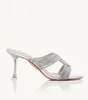 Zomer Luxe Gatsby Aquazz Dames Sandalen Schoenen Dames Hoge Hakken Met Kristal Verfraaid Metallic Lederen Slipper Dame Muilezels Jurk Feest Bruiloft