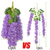 Fleurs décoratives Wisteria artificielle 1pc pour la maison jardin décoration de mariage guirlande suspendue vigne rotin fausse fleur chaîne soie