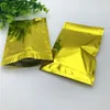 200 шт. закрывающиеся упаковочные пакеты из золотой алюминиевой фольги, клапанные замки с застежкой-молнией, упаковка для сушеных пищевых продуктов, орехов, упаковка для фасоли, сумка для хранения Mkkeh