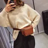 Women's Waist Bag Leather Fanny Pack Zipper Skin Chest Large Capacity Banana Bags Fashion Female Belt Wallet 240103