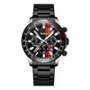 ساعة Wristwatches Sporty Watch for Mensteel Band Glow-in-The-Dark Quartz Hipster Men's