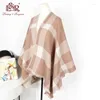 Sjaals 2024 Winter Kasjmier Vrouwen Poncho Dikke Vrouwelijke Sjaals En Wraps Grotere Warme Pashmina Foulard Femme Sjaal Stola