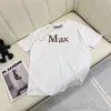 Camiseta de algodón con estampado de letras MaxMara, camiseta de manga corta para mujer, novedad de 2024