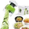 Handhållen spiralizer vegetabilisk fruktskivare justerbar spiral grater cutter salladverktyg roterande grater kök föremål 240104