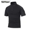 TACVASEN hommes été t-shirts Airsoft armée tactique t-shirt à manches courtes militaire Camouflage coton t-shirts Paintball vêtements 240103