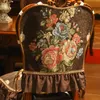 European Style Dining Chair Cover Luxury Chenille Jacquard Fabric Chair Cushion Chair Back Home Living room Restaurant Decor 240104