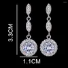 Kolczyki Dangle Canpel Cubic Zircon for Women Crystal ślub ślubny srebrna biżuteria biżuteria biuro dama codzienna moda oświadczenie