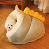 Nonslip Super Soft Cat Bed House Dog Kennel Washable Deepsleep Cushion Mat 세척 강아지 용품 240103