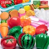 Pretend Play Set Plastic Food Toy DIY Cake Toy Cutting Fruit Vegetable Food Pretend Play Toys For Children Educational Gift 240104