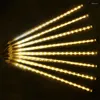 Cordas Thrisdar LED Meteor Chuva Chuva Luzes Caindo Luz À Prova D 'Água Xmas Icicle Fairy String para Decoração de Feriado de Natal