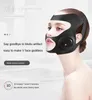 Grårosa elektriska V-formade tunna ansiktsbantande kindmask Massager Lyftmaskin V-line Lift Up Bandage Therapy Device 240103