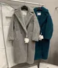 Dolce viola MAXX orsacchiotto in pelliccia di alpaca Cappotti XLong con parka in pelliccia da donna doppio petto stile lungo per tenere al caldo