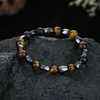 Bracelets de charme Naturel Oeil de Tigre Obsidienne Hématite Perles Hommes Pour Magnétique Multicouche Protection De La Santé Femmes Bijoux Pulsera Hombre