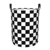 Tvättpåsar svartvitt rutig korg med hopfällbar stor klädlagringsfack geometrisk checkerboard baby hamper