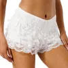 Women's Shorts Summer Casual Bloomer Women Layered Floral Lace Culotte Underwear Sissy Panties Mid Waist Bowknot Ruffle