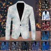 Ternos masculinos masculinos natal fino festa blazers terno moda blazer jaqueta impressão ajuste casaco casual botões traje