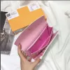 Top quality with box real leather multicolor coin purse long wallet Card holder classic zipper pocket 2412