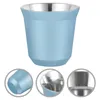 Dinnerware Sets Metal Pint Cups Stainless Steel Camping Cup Double Layer Water Tumblers Insulated Coffee Mug Wine Container Espresso Beer