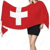 Halsdukar Schweiz flagga schweizisk halsduk pashmina varm sjal wrap hijab vår vinter multifunktion unisex