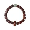 Strand houten groen sandelhout / zwart sandelhout literaire en oude stijl met temperament eenvoudige vierkante kralenarmband