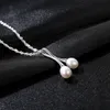 Ultra Simple Necklace S925 Sterling Silver Freshwater Pearl Twisted Chain Pendant Halsband Europeiska kvinnor Fashion Collar Chain Wedding Party Casual Jewelry SPC