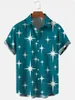 Chemises décontractées pour hommes 2024 Chemise hawaïenne à manches courtes Star Print Grande taille Mode Revers Summer Beach Top