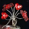 Party Favor 2m 20LED Red Heart String Light Garland List miłosny Fairy Wedding Home Dekoracje rocznicy Walentynki Prezent