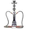 Juego de cachimba árabe, botella de vidrio doble mediana, accesorios para manguera Shisha, regalo de cumpleaños 240104