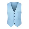 Designer Fashion Mens Suit Waistcoat Slim Fit Mens Formal Suit Vest Solid Color Single-Breast Business Office Male Clothing M-5XL