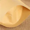 100 PCS Kraft Paper Bag Seal with Aluminium Foil Lining Stand Up Pouchaging Fabour Food Food Storageバッグ