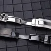 Watch Bands Rolamy 9mm x 9mm Brush Polish Stainless Steel Watch Buckle Glide Lock Clasp Steel For Watch Band Bracelet Straps Rubber 230626