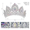 Copricapo da sposa Colore multiplo barocco intarsiato strass nuziale grande corona accessori per gioielli per capelli da sposa 240103