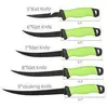 Custom OEM/ODM Outdoors Fish Cutting Fillet Knife Non-stick Coating PP+TPR Soft Handle Stainless Steel Fishing Knife